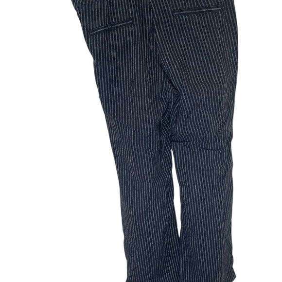 Sundance Black Striped Linen Pants Relaxed Size 6 Petite Side Buttons EUC - Picture 3 of 7
